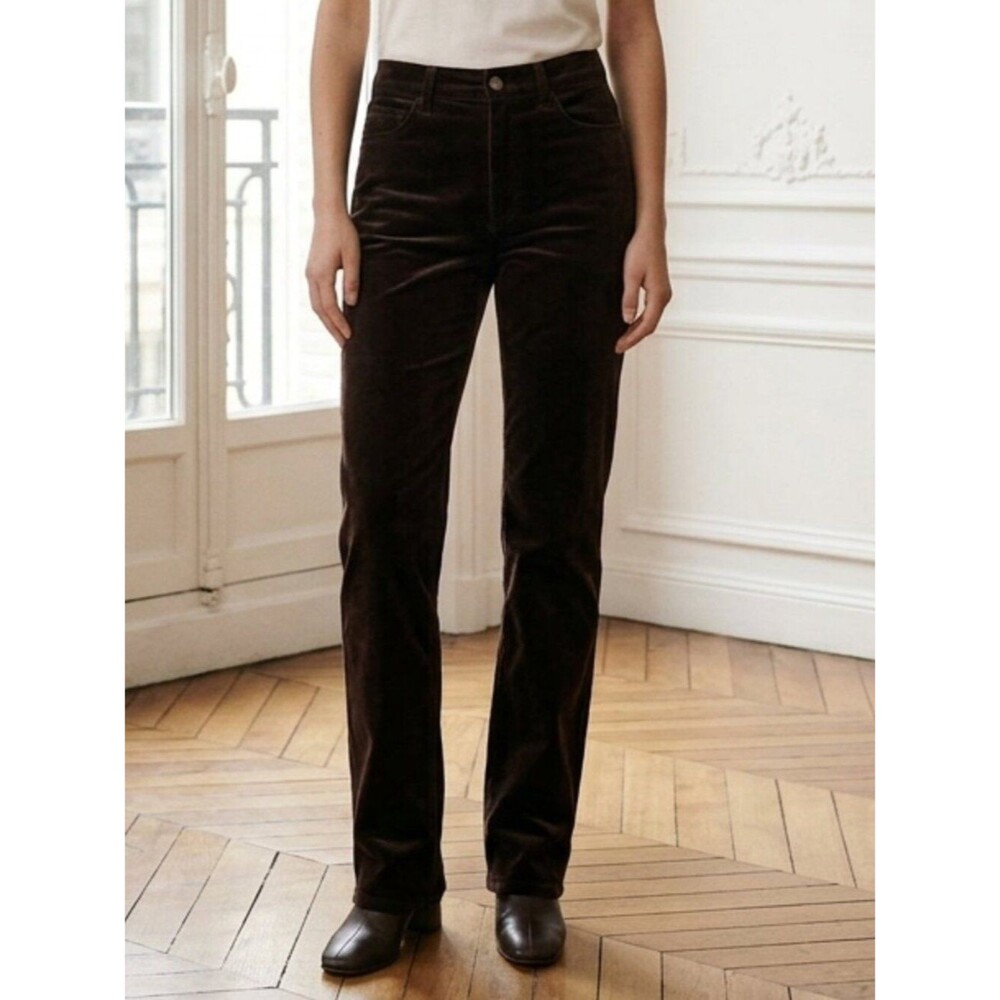Paige Black Corduroy Pants Size 27 High Rise 4 Pocket Slim Straight